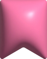 3d realistic pink bookmark icon. PNG 
