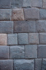Detail of stone wall background texture, Inca wall in Cuzco, Peru