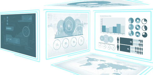 Vector image of business diagrams