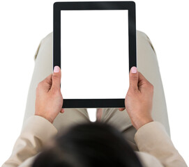 Businesswoman holding digital tablet