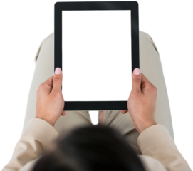Businesswoman holding digital tablet