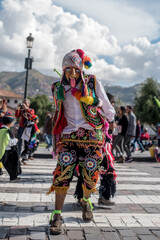 Fototapeta na wymiar Cuzco, Cuzco, ¨Peru, 04 04 2018. Carnaval de Cuzco, Cuzco Carnival parade party, traditional. 