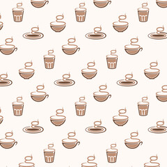 Doodle Coffee Cup Pattern Background