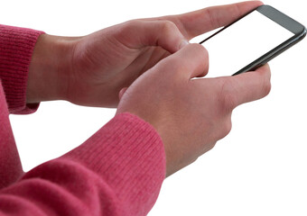 Close-up of man using mobile phone