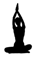 Silhouette person practicing yoga 