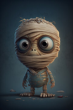 Cute mummia character. Generative ai