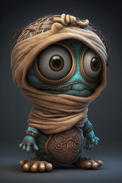 Cute mummia character. Generative ai