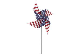 3d pinwheel with American flag pattern
