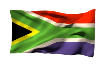 Foto auf Acrylglas Südafrika South African flag over white background