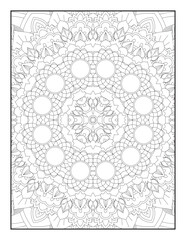 Mandala Coloring Book For Adult. Mandala Coloring Pages. Mandala Coloring Book. Seamless vector pattern. Black and white linear drawing. coloring page for children and adults.