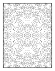 Mandala Coloring Book For Adult. Mandala Coloring Pages. Mandala Coloring Book. Seamless vector pattern. Black and white linear drawing. coloring page for children and adults.