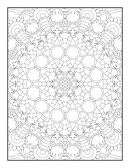Mandala Coloring Book For Adult. Mandala Coloring Pages. Mandala Coloring Book. Seamless vector pattern. Black and white linear drawing. coloring page for children and adults.