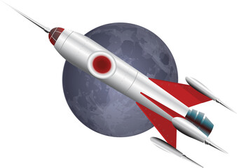 Rocket and moon icon