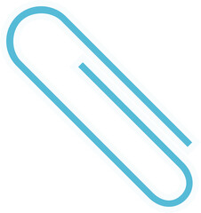 Paper clip over white background