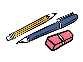 Stationary on white background