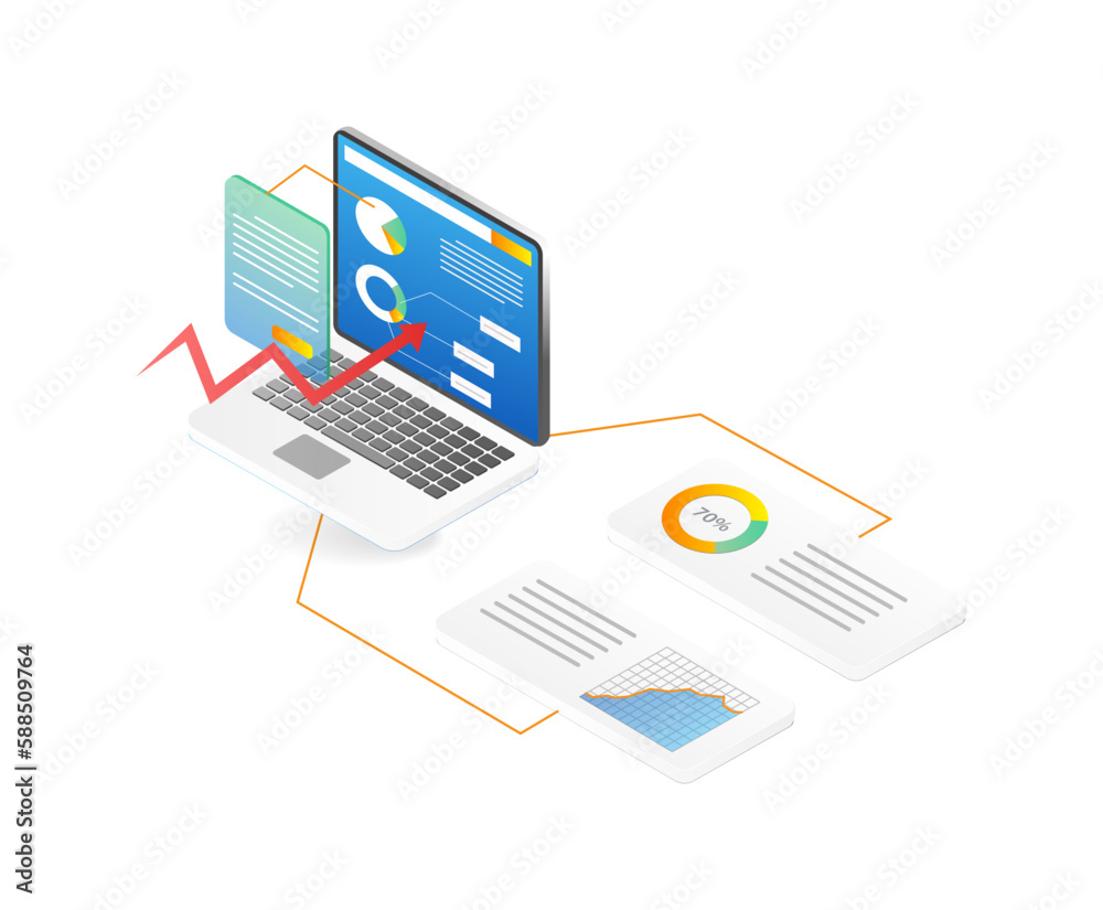 Fototapete flat design concept of cloud computing and online data storage vector illustration