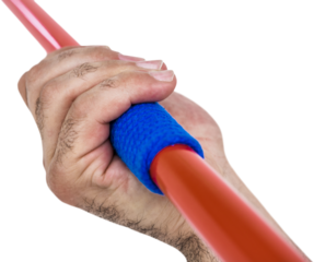 Close-up of hand holding javelin