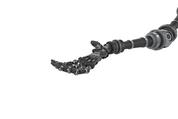 Digital image of 3d black robot hand