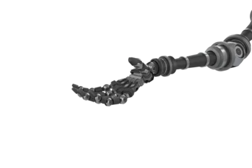 Foto auf Acrylglas Digital image of 3d black robot hand © vectorfusionart