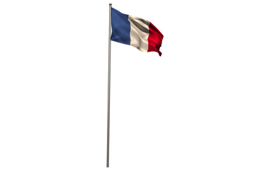 France flag over white background