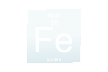 Iron element against white background