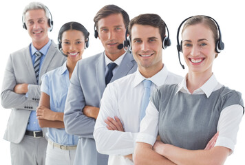 Portrait of call center executives