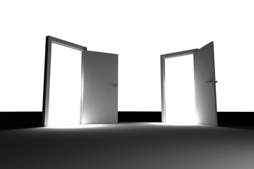 Digital composition image of open doors