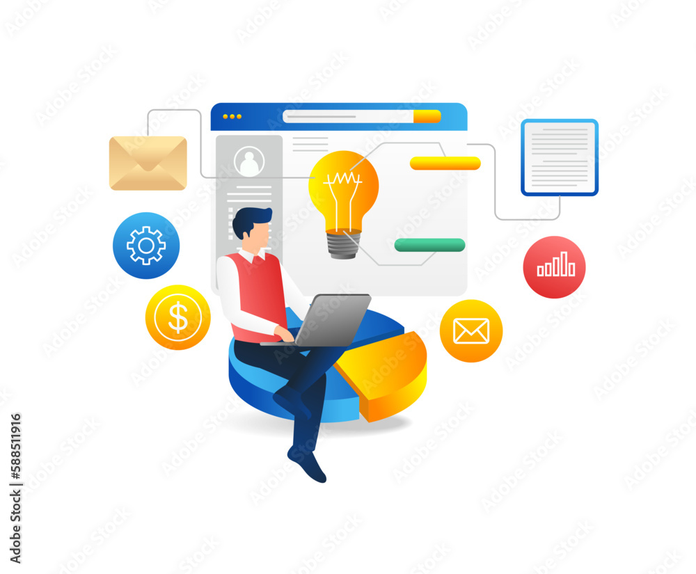 Aufkleber Flat design modern vector illustration concept for web and mobile app development.
