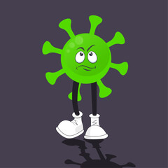 Cartoon virus character vector illustration graphic