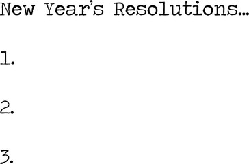 New year resolution text with numbers