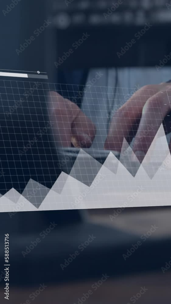 Canvas Prints Animation of financial data processing over businessmen using computer