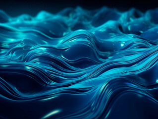 Blue abstract liquid wave background flowing liquid