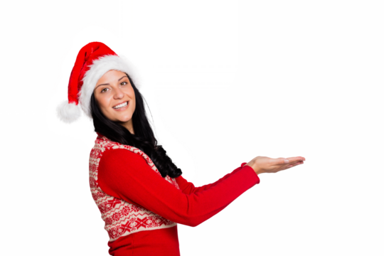 Woman holding out her hands - Powered by Adobe