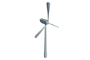 Gray windmill on white background