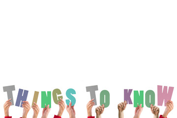 Hands holding up things to know
