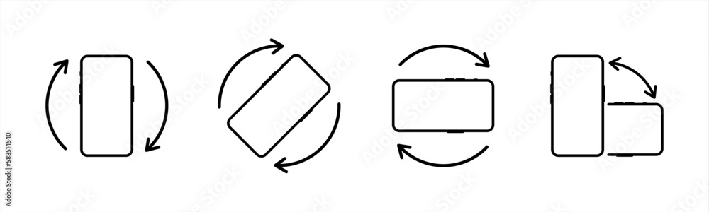 Poster Rotate Mobile phone. Device rotation symbol. Turn your device. Rotate smartphone, icon set vector illustration for web site or mobile app. Vector 10 eps.