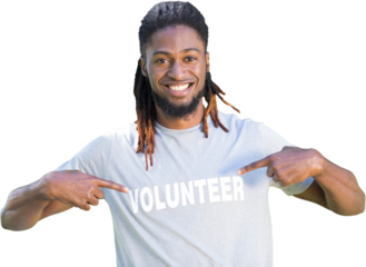 Happy volunteer in the park