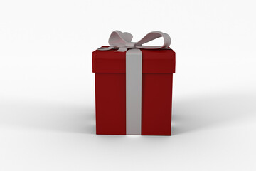 Red gift with white bow