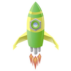 Fototapeta premium Digitally generated image of green rocket 