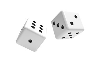 Naklejka premium Digital composite 3D image of dice