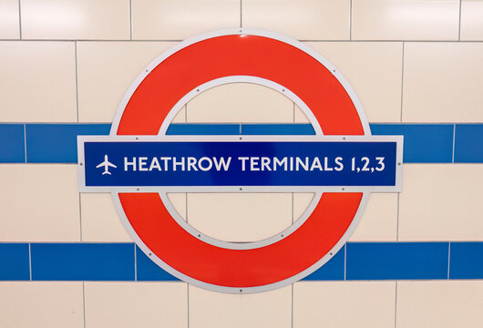 London Underground roundel at Heathrow Terminal 1,2 and 3