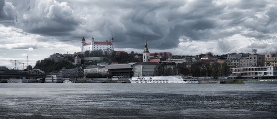 Bratislava capital city and castle cityscape, Slovakia