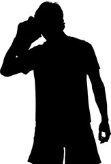 Digitally generated image of man holding towel