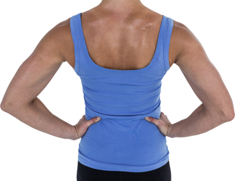 Back view of muscular woman  - Powered by Adobe