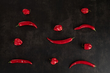 Group of red peppers