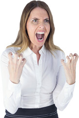 Angry businesswoman yelling