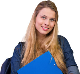 Pretty student in the library