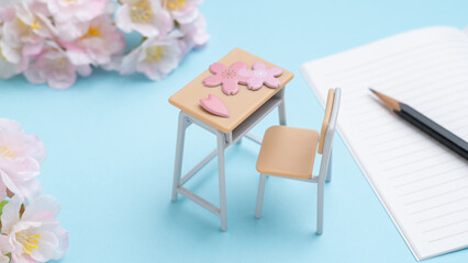 桜と教室│入学・卒業・新学期 イメージ