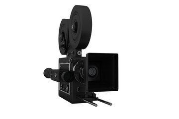 Film camera on white background