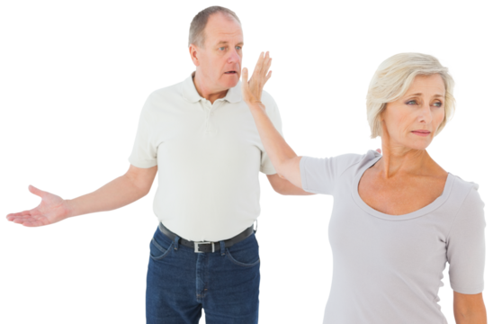 Older couple having an argument